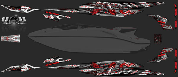 Speedster boat graphics BWR