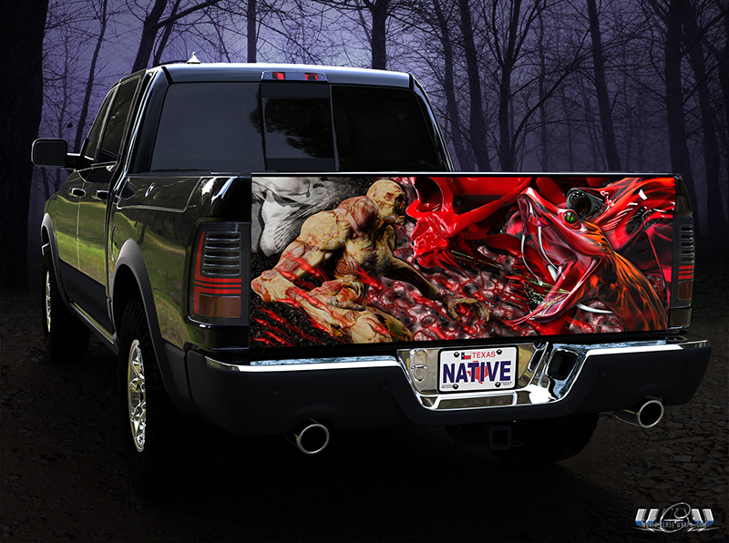 viper and zombie tailgate graphic