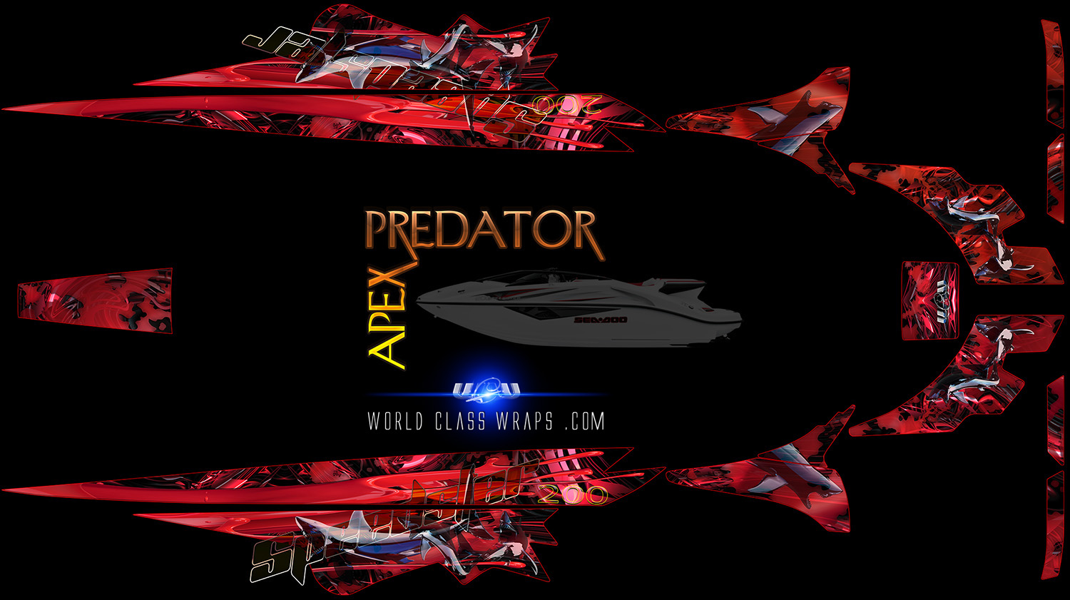 seadoo 200 boat graphics apex predator