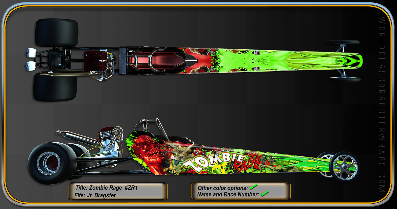 Zombie Rage junior dragster wrap