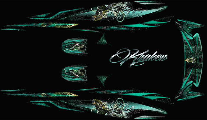 Kraken design graphics for seadoo challenger 1800